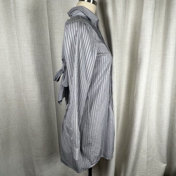 NEW! Ralph Lauren Rugby Button Up Shirt Dress Blue White Ticking Stripe Size 6 - Picture 11 of 16